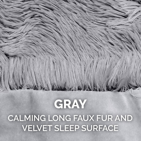 Furhaven Waterproof Throw Blanket for Dogs & Indoor Cats, Washable Shaggy Plush Calming Long Faux Fur & Velvet - Gray,