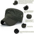 Quick Dry Hidden Pocket Cadet Army Hat Military Style Flat Top Baseball Dad Sun Cap