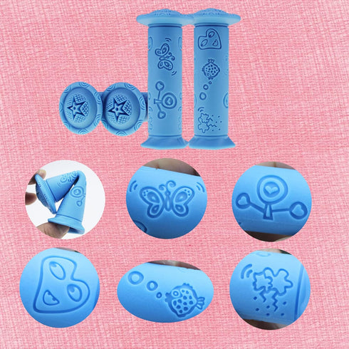 Kids Bike Handlebar Grips, 4Pcs Shorter Length (4.11"), Soft and Comfortable for Kids Girls Boys Bikes and Scooters