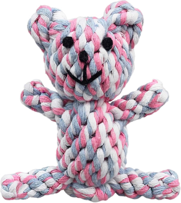 SunGrow Teddy Bear Teething Toy Dog Rope for Medium Small Dogs - Knotted Rope for Teeth Cleaning