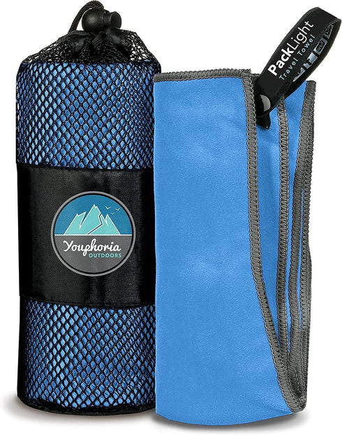 Youphoria Microfiber Travel Towel - Fast Drying Lightweight Quick Dry Towel for Camping, Beach, Backpacking, Hiking &