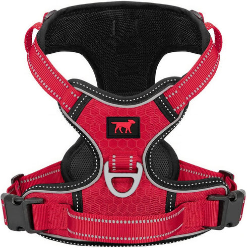 Tuff Pupper Anti Pull Heavy Duty Dog Harness, Comfortable Padded Training Vest with Reflective Safety Handle for Small