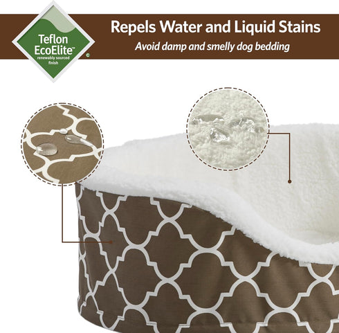 MidWest Homes for Pets Orthopedic Egg-Crate Nesting Pet Bed with Teflon Fabric Protector, XS Brown