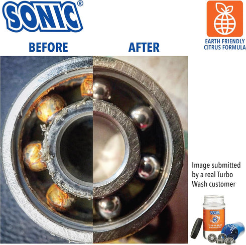 SONIC Turbo Wash, Complete Skate Bearing Cleaning Kit, Includes 8 oz Citrus Cleaner, Made in USA