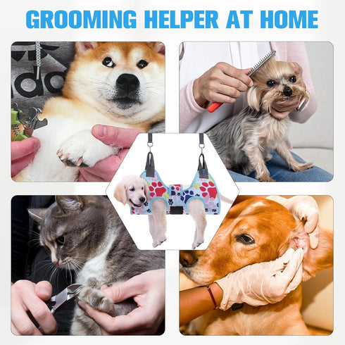 Hammock Trimmer Trimming Hammock PAWCHIE Dog Grooming Harness for Dogs & Cats with Pet Nail Clipper - Cat Hanger Sling