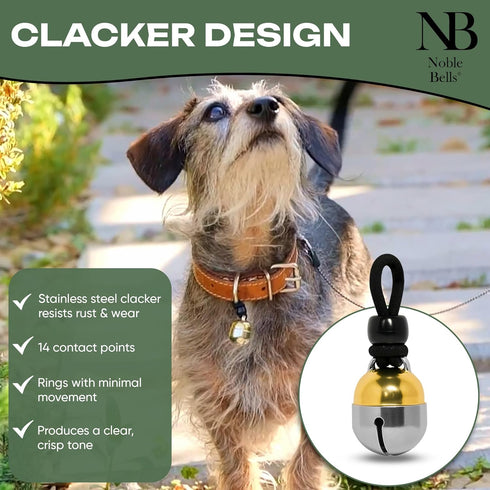 Premium Extra Loud Collar Bells for Pets - Handmade in the USA, Brass & Nickel Silver, Pair