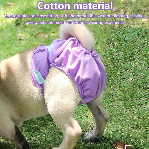 3pcs Dog Physiological Pants, Breathable Cotton, Adjustable Size L - Reusable, Leakproof Design, Ideal for Female Dog