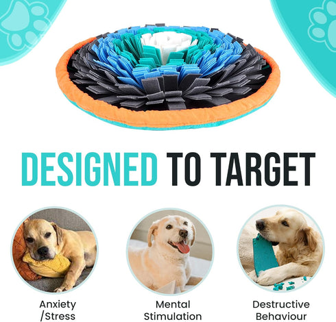 20" Dog Snuffle Mat - Interactive Dog Puzzle Toys for Enrichment - Large Slow Feeder Foraging Mat for Brain Games