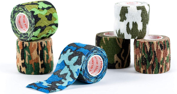 Prairie Horse Supply Vet Wrap Tape Bulk - Assorted Camo Colors (6 Pack) (2 Inches Wide) for First Aid