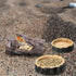 Reptile Hide, Food Bowls, Lizard Resin Hollow Tree Trunk Hideout, Bearded Dragon Tank Accessories, 3 Pcs (Brown Rock)
