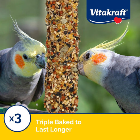 Vitakraft Crunch Sticks Golden Honey Flavor Bird Treat for Cockatiels (2 Sticks), 3.5 oz