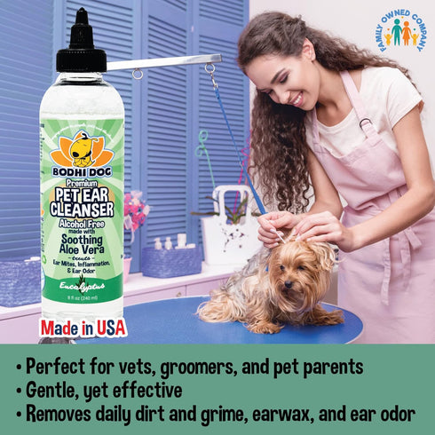 Bodhi Dog Ear Cleaner Solution for Dogs & Cats, Aloe Vera Alcohol-Free Cleanser for Sensitive Skin (8 Fl Oz)
