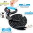 WIGZI Luna Dog Leash with Rechargeable LED Light No Batteries, Detachable Light, Liquid Filled Gel Comfort Handle, Reflective Heavy-Duty Rope, 6 Ft Length up to 200lb Dog, Black Color