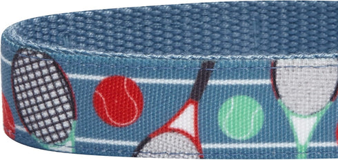Blueberry Pet Sports Fan Tennis Canvas Adjustable Dog Collar, Teal Blue, Neck 13-16.5", for Medium Breed