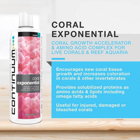 Continuum Aquatics Coral Exponential, 500 ml Coral Growth Accelerator & Amino Acid Complex for Live Corals & Reef