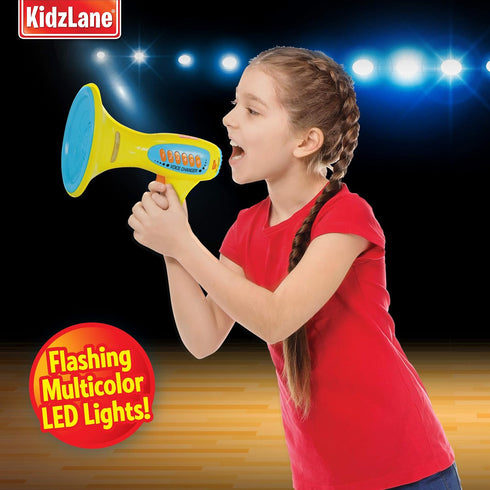Kidzlane Voice Changer for Kids - Microphone Toy with LED Lights and 5 Sound Effects for Girls, Boys, Teens (Blue)