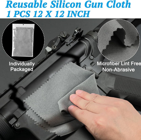 Universal Gun Cleaning Kit, 2 X 2 Inches Gun Cleaning Patches, 6 Inches Gun Cleaning Swabs, Reusable Form Swabs, 3 Pcs