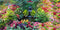 AWERT 48x18 inches Spring Floral Terrarium Background, Colorful Flowers and Leaves Nature Scenery Vinyl Background