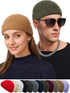 vidsel Thin Wool Fisherman Beanie Hat for Men Women, Fall Winter Short Knit Cuffed Fashion Cap