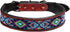 Western Leather Pet Floral Tooled Dog Collar Heavy Duty Adjustable Padded with Beaded Buckstitch (Medium - L - 19.5")