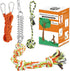 Spring Pole Dog Rope Toys - Interactive Tug of War Toy with Big Spring Pole Kit & 2 Strong Rope Toys, 16ft Rope