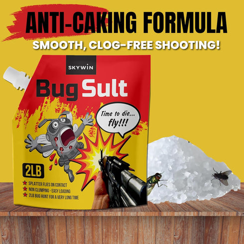 2 lbs (3-Pack), Skywin Fly Shooter Refill Salt Each Large Grain Salt Shooter for Enhanced Impact with Anti-Caking