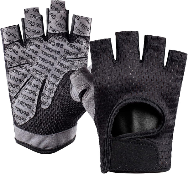 LJCUTE Workout Gloves for Men & Women, Fingerless Breathable & Full Palm Protection