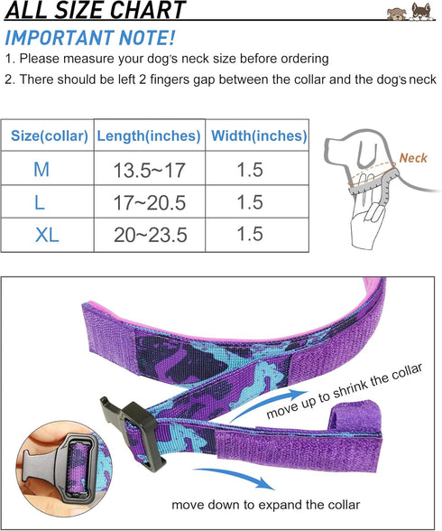 Hotsky Tactical Dog Collar, Adjustable Military Nylon Airtag Collar with Handle and Heavy Duty Metal Buckle for Medium