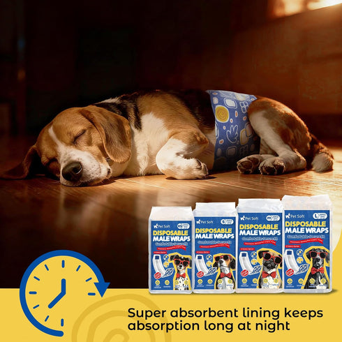 Male,40 Pet Soft Dog Diapers Ct Disposable Male Dog Wraps, Super Absorbent Doggie Belly Band with Wetness Indicator