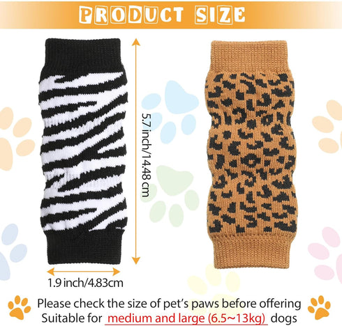 Geyoga 8 Pcs Knitted Elastic Dog Leg Warmers, Hock Protectors, Covers for Medium Large Pets, XL
