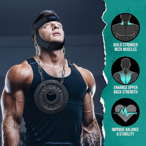 Yes4All Adjustable Neck Harness - Weight Training Neck Exerciser with Padded Strap for Strengthening & Resistance