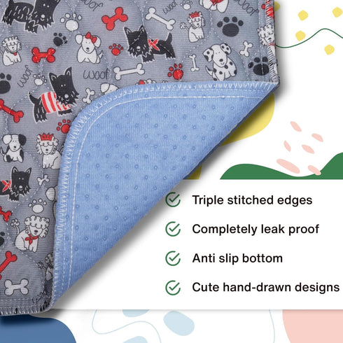Premium Washable Pee Pads for Dogs, Reusable Potty Training Pads, Environmentally Friendly for All Breeds