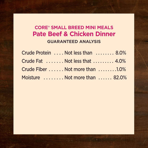 3-Ounce (Pack 12) Wellness CORE Natural Grain Free Small Breed Mini Meals Wet Dog Food, Pate Beef & Chicken Dinner