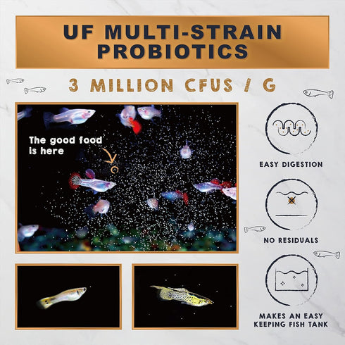 50% Ultra Fresh Baby Fish Food with Sword Prawn Shrimp, Slow Sinking, Substitute for Brine Shrimp - For Fry Health