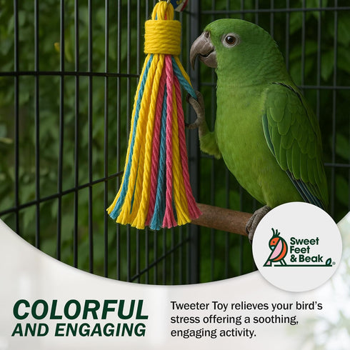 Platinum Tweeter Weave Bird Toys - Colorful, Safe Cotton Rope Playground Accessories for Parrots