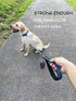 Chew Proof Dog Leash, 5 ft Steel Cable Lead with Reflective Soft Padded Handle, Sturdy Waterproof - Black
