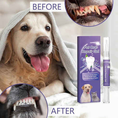 YILEST (3Pcs) Pet Oral Repair Gel - Pet Oral Restoration Whitening Gel, Cleaner Teeth & Fresher Breath, Without