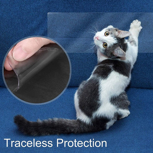 KEBE Clear Premium Heavy Duty Door Scratch Protector, 63 in X 7.9 in, Furniture Wall Shield for Dog Cat Scratching