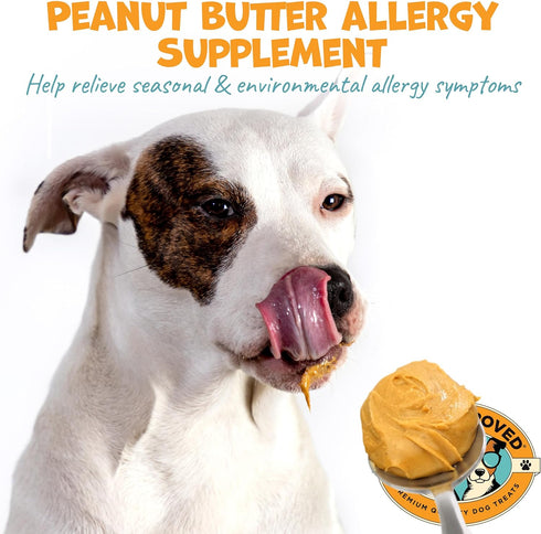 Pack (239g) Approved Dog Peanut Butter - Aids Dog Itching Skin Relief & Allergy Support with Colostrum - Contains