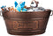 Indestructible Metal Dog Toy Bin, Copper Galvanized Storage Box with Handles, Dog Bone Design for Chew Toys, Blankets,