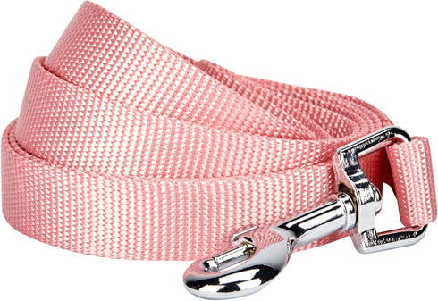 Blueberry Pet Essentials Durable Classic Dog Leash, Basic Nylon 4ft. x 1" Large Dog Leash, Baby Pink for Training