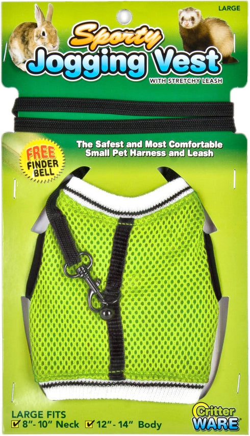 Ware Manufacturing Nylon Walk-N-Vest Pet Harness and Leash for Small Pets, Large, Colors May Vary
