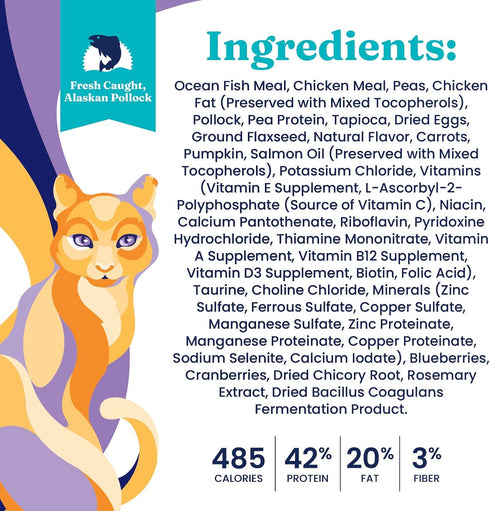 Solid Gold High Protein Dry Cat Food - Indigo Moon with Digestive Probiotics, Grain & Gluten Free, 3 lb
