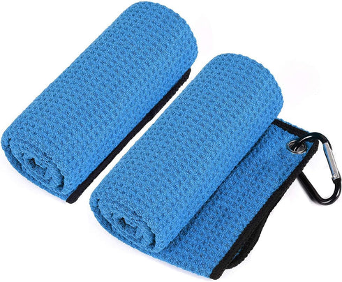 Golf Towel for Bag with Clip & Accessories Set, 2 Towels, Cleaning Brush, Gifts for Golfers
