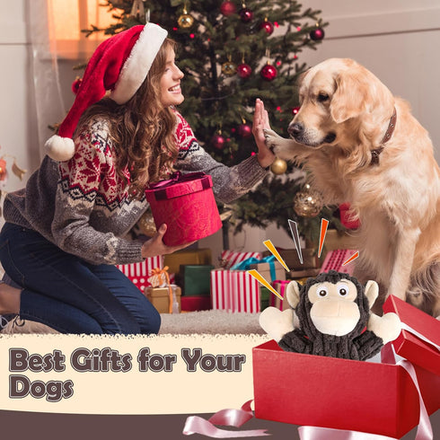 Dog Plush Squeak Toys with Crinkle Paper, Interactive Tug of War Toys for Small, Medium, Large Dogs