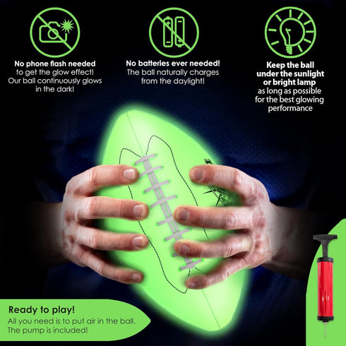 Glow in The Dark Football, Light Up Holographic Youth Size 6, Sports Gifts for Boys