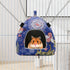 Hamster Tent Bed Winter Warm Hammock for Gerbil, Rat, Sugar Glider, Squirrel, Hedgehog, Small Birds (M, Blue Elk)