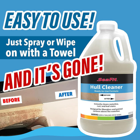 SEAFIT 1 Hull Cleaner, Ready-to-Use Formula for Fiberglass and Painted Surfaces, Instant Waterline, Rust and Leaf Stain