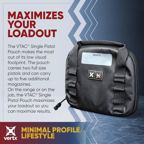 Vertx VTAC Soft Pistol Case, Tactical Gear Travel Accessories with Mag Holder, Black (F1 VTX5709)