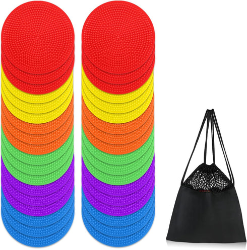 ZIECE Poly Spot Markers 4inch Poly Spots for Gym Floor, 24/36/60 Pcs Flat